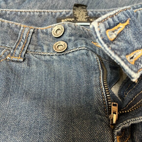 Banana Republic Double Button Wide Leg Boot Cut Women's Blue Jeans Size 10 - Picture 5 of 16